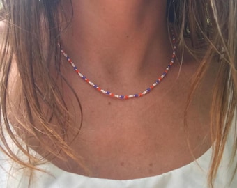 Clemson Beaded Necklace, Clemson Football Fan jewelry for women men boys girls, Waterproof seed bead, stretchy necklace, bracelet, Anklet,