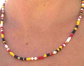 Maryland Beaded Necklace, Maryland Flag Theme Necklace, Maryland Terps Necklace, Maryland Pride Necklace, Handmade Made in Maryland Necklace