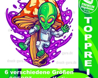 Bügelbild "Weed-Astro-Pilz"