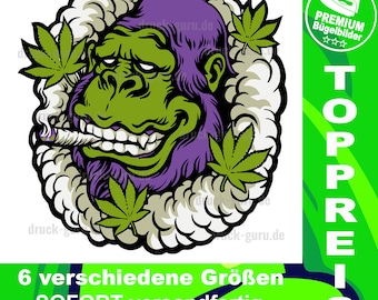 Iron-on picture “Weed-Monkey-purple”