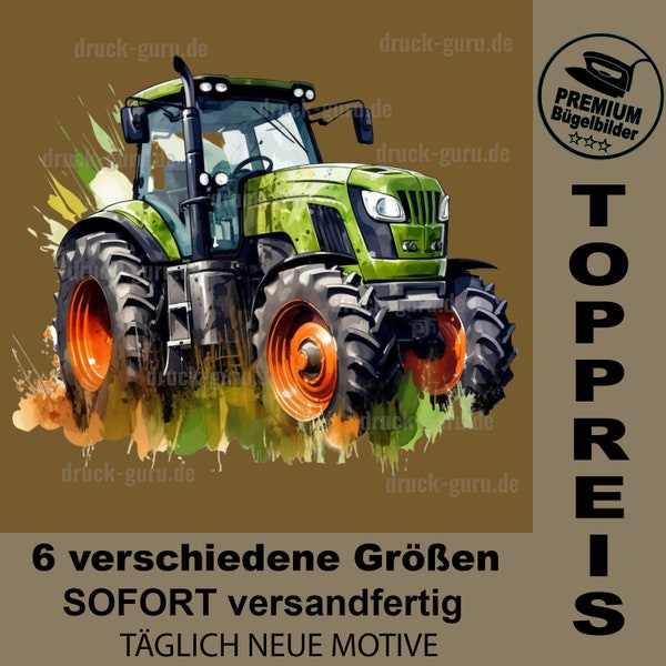 Bügelbild "Traktor Rot-Grün" - Dorfkind stolz -