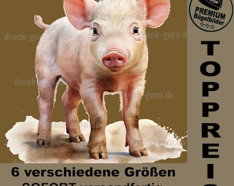 Iron-on picture "Pig Luise" - village child proud -