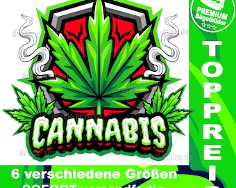 Bügelbild "Cannabis-Logo"