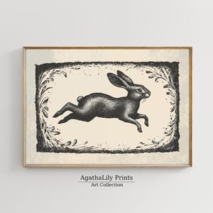 Rustic Rabbit Wall Art Neutral Nursery Wall Decor Minimalist Scandinavian Art Print Bunny Digital PRINTABLE Download 0156