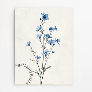 Botanical Vintage Print Antique Flower Watercolor Farmhouse 0097