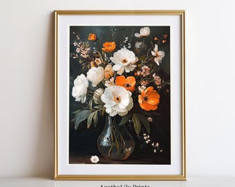 Flower Painting Still Life Flowers Print Botanical Downloadable Art Vintage PRINTABLE 0080