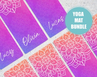 Personalized Yoga Mat, Mandala Yoga Mat, Yoga Mat Bundle, Yoga Mat, Pattern Yoga Mat, Custom Yoga Mat, Rubber Yoga Mat, Fitness Gift Idea