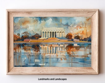 Lincoln Memorial  | PRINTABLE Digital Downloadable Print | Landmarks and Landscapes