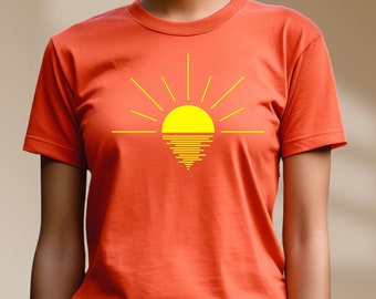 Unisex Sun T-Shirt; Unisex Jersey Short Sleeve Tee; Sunrise/Sunset Unixes Shirt; Unisex Short Sleeve Shirts in 6 colors