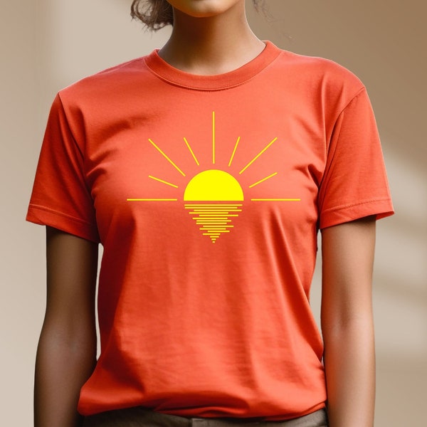 Unisex Sun T-Shirt; Unisex Jersey Short Sleeve Tee; Sunrise/Sunset Unixes Shirt; Unisex Short Sleeve Shirts in 6 colors