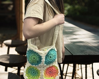 Bolso Plaza Abuela, Bolso Crochet, Bolso Playa, Bolso Bandolera, Bolso Retro Boho, Bolso Mediano, Monedero Crochet, Bolso Carryall, Regalos Crochet