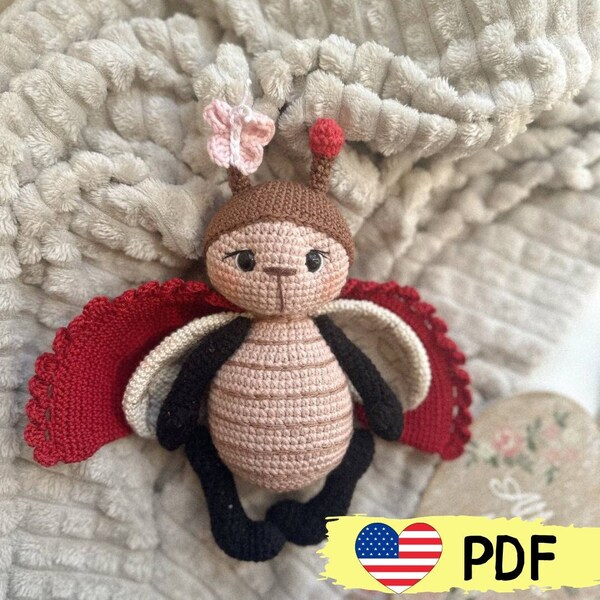 LadyBug crochet pattern Amigurumi doll Crochet animals toy Handmade gift for kids