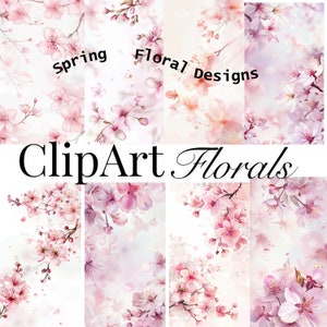 Beautiful Spring Florals, Floral Cliparts, Wedding invitation, Invitation Cards