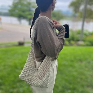 Fall Crochet Purse Pattern PDF – Cluster Stitch Shoulder Bag, Textured Handmade Tote, Easy DIY Crochet Pattern for Everyday Use