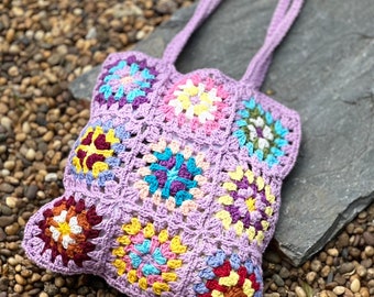 Custom crochet bag, Knitted bag handmade purses women, Granny square bag, Everyday bag small, Personalized bag for bridesmaids, Gift for her