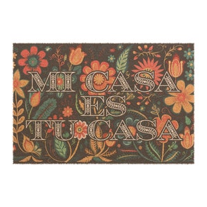 Coole deurmat deurmat Mexicaanse bloemenkunst Mi Casa Es Tu Casa