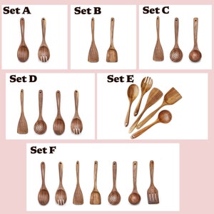 Personalisiertes Holzlöffel-Set, individuell graviertes Löffel-Set, Monogrammgeschenk mit Gravur, Holzlöffel-Set für die Küche, Geschenk für Sie zum Muttertag Bild 7