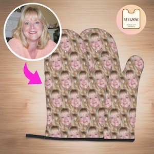 Custom Face Oven Mitt Pot Holder, Customized Photo Mitt, Personalized Picture Pot Holder, Photo Mitt Gfit, Fathers Day Gift, Mother Day Gift