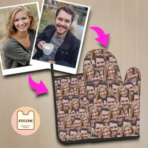 Custom Face Oven Mitt Pot Holder, Customized Photo Mitt, Personalized Picture Pot Holder, Photo Mitt Gfit, Fathers Day Gift, Mother Day Gift