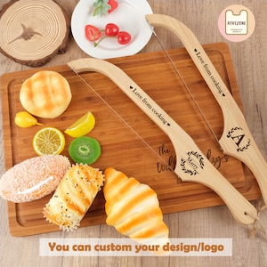 Personalized Bread Bow Knife, Custom Name Bread Knife, Initial Sourdough Bread Knife, Monogram Serrated Bread Knife, Unique Gifts For Baker