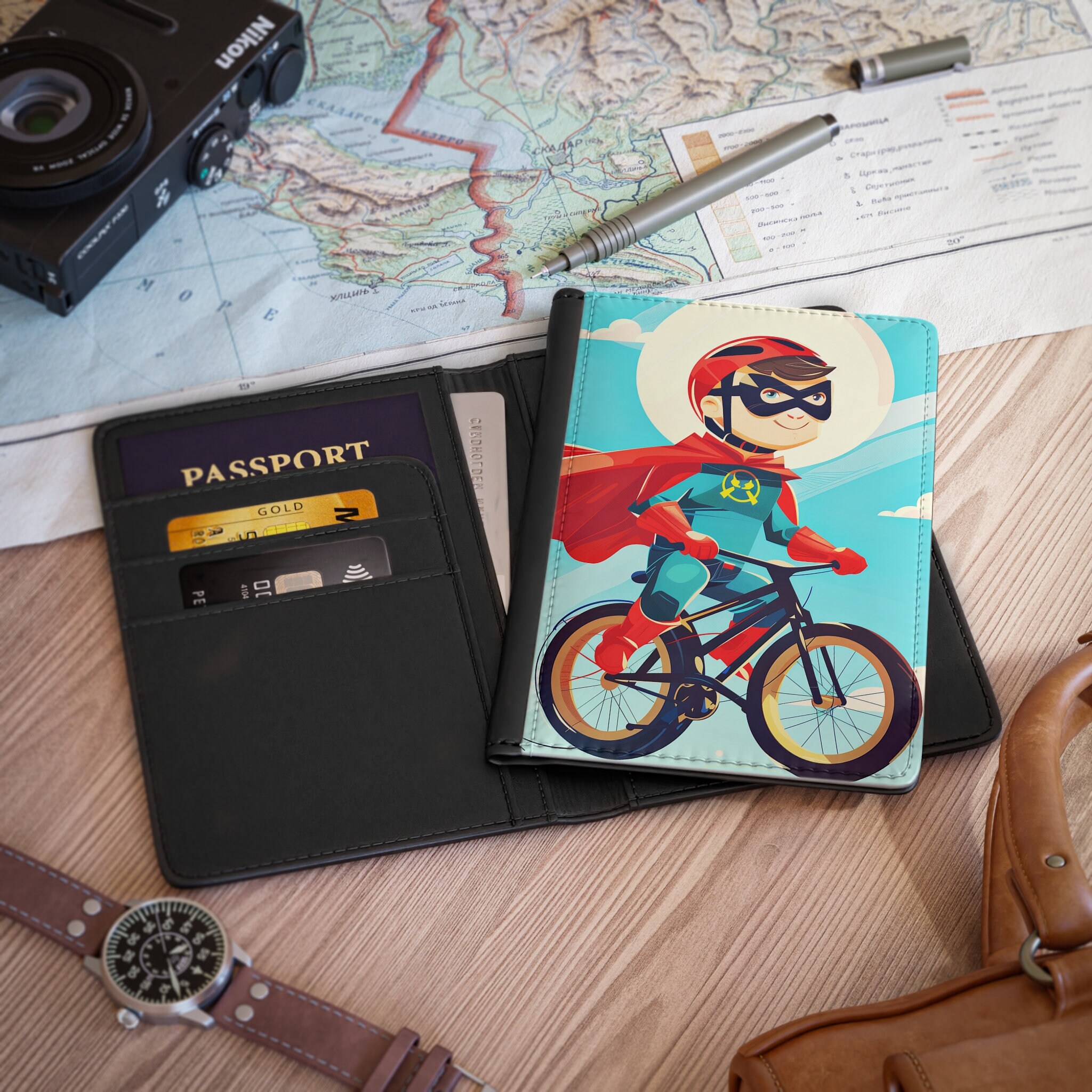 Passport Cover for Kids Superhero Theme Passport Cover for Boys Cartoon ...