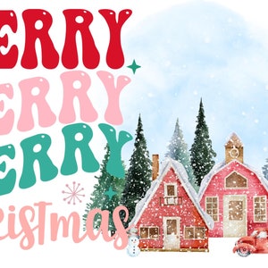 Bellissimo nuovo biglietto di Natale, auguri di stagione, Natale rosa, Natale rosa e verde, albero di Natale, biglietto di Natale stampabile in bundle economico