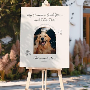 Dog Wedding Welcome Sign 16x20, Editable Pet Wedding Sign Template, Customizable Canva Dog Wedding Decor, Printable Wedding Party Sign
