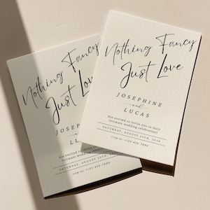 Faire-part de mariage, Rien de spécial juste de l'amour, Faire-part de mariage, Faire-part de mariage, Faire-part de fiançailles pour un mariage intime