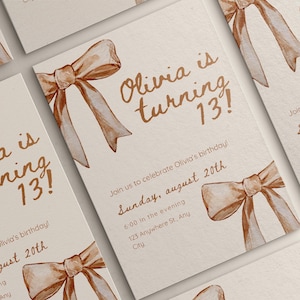 Convite de aniversário de 13 anos para meninas, cartão de aniversário de 13 anos, convite de festa de aniversário editável, 14º, 15º, 11º, 12º, convite Canva para impressão, faça você mesmo