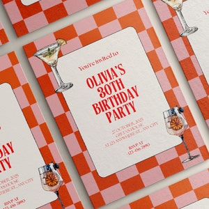Geburtstagseinladung, 30.Geburtstagskarte, 30.Party einladen, Bearbeitbare Geburtstagsfeiereinladung, Printable Canva, DIY, 28