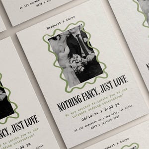Nada extravagante, apenas amor, convite para fuga, anúncio de fuga, convite de casamento, convite íntimo para festa de noivado