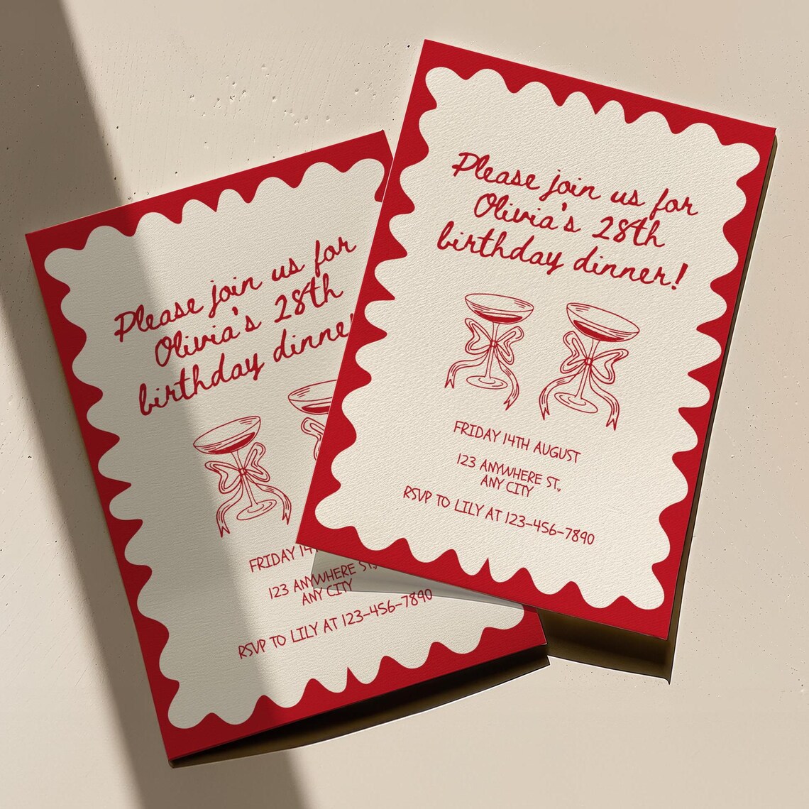 Birthday Invitation, 28th Birthday Card, 28th Party Invite, Editable ...