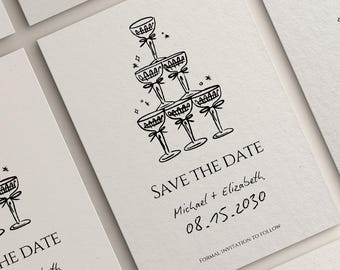 Save The Date Invitation Template, Wedding Invitation, Hand drawn, Save the Date Postcard, Handwritten Save The Day , Save the Date E Card