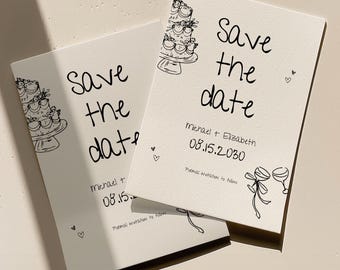 Save The Date Invitation Template, Wedding Invitation, Hand drawn, Save the Date Postcard, Handwritten Save The Day , Save the Date E Card