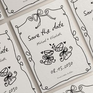 Save The Date Invitation Template, Wedding Invitation, Hand drawn, Save the Date Postcard, Handwritten Save The Day , Save the Date E Card