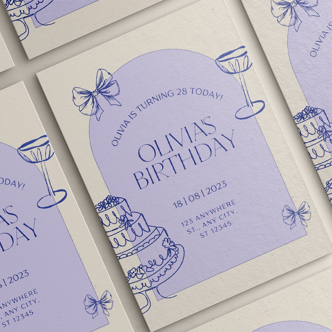 Birthday Invitation, 28th Birthday Card, 28th Party Invite, Editable ...