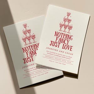 Nada extravagante, apenas amor, convite para fuga, anúncio de fuga, convite de casamento, convite íntimo para festa de noivado