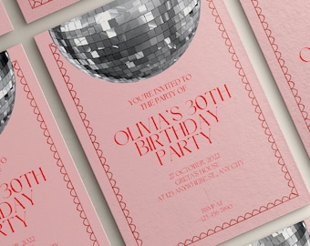 Birthday Invitation, 30th Birthday Card, 30th Party Invite, Editable Birthday Party Invitation, 20th, 30th, 40th, 28th, Printable Canva, DIY