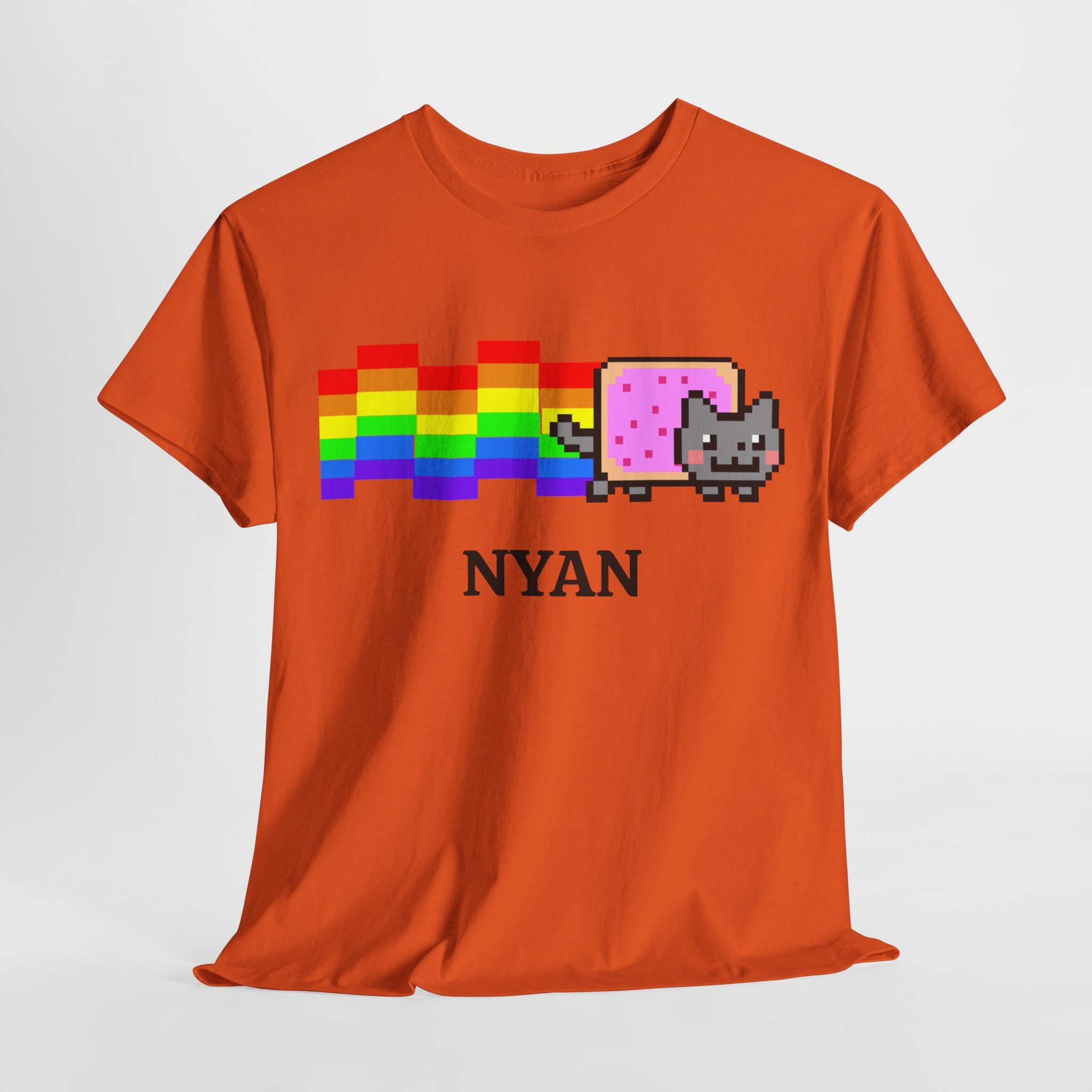 Nyan Cat Unisex Heavy Cotton Tee Top Gamer T shirt Video Game Shirt Gifts for Nerds Gift for Geeks Etsy