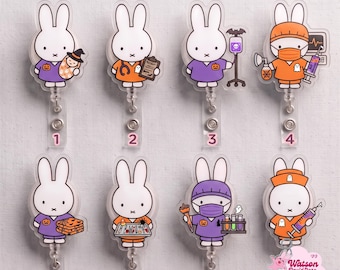 Kawaii Bunny Nurse Badge Reel, Medical ID Holder, Halloween Spooky Nurse Badge Reel, Nurse Retractable Badge Clip, Hospital Work Accessories