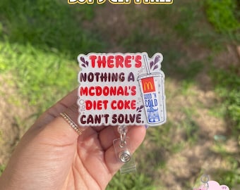 There's nothing diet coke can't solve Badge Reel – Diet Coke Badge Clip, Medical Staff Nurse ID Clip, Gift for Coworker
