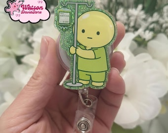 Green Guy Matcha Infusion Badge Reels, Green tea Funny Meme Badge Reels, Matcha Lover ID Holder, Nurse Badge Reel, Nurse Week Accessory