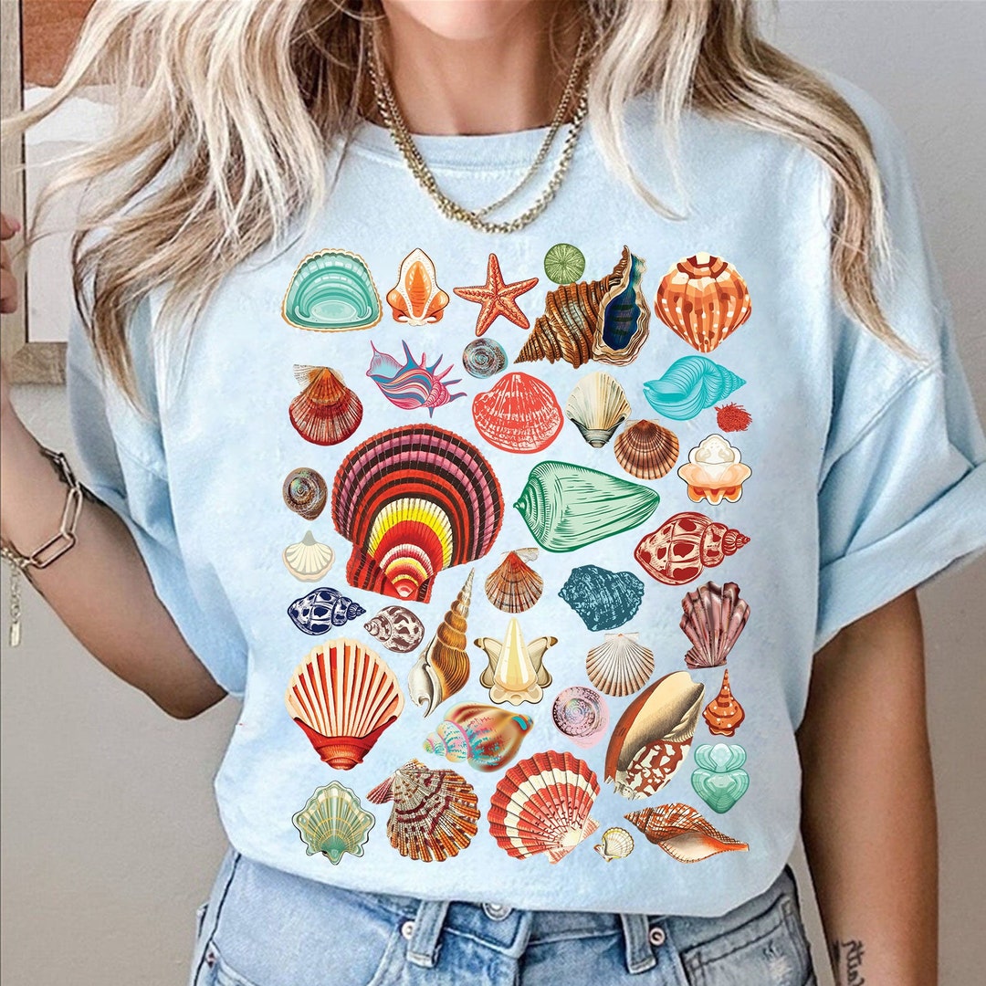 Shell Style Shirt Vintage Seashells Tshirt Png Design, Cottagecore Aesthetic Shirt ...