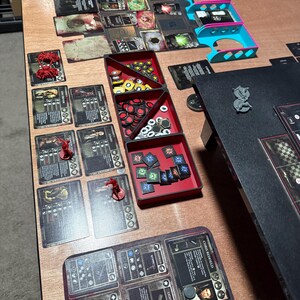 3D Printed Board Game Organizer Accessory Kit | Stackable Card Trays, Token Trays, Padded Dice Tray & Magnetic Dice Tower image 16