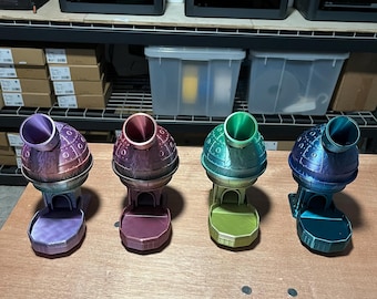 Steampunk style dice tower