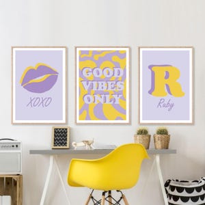 Purple Lilac Girls Room Prints: Positive Quote Set of 3