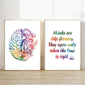 Stampe da parete con affermazioni positive per la camera dei bambini, set da 2, decorazione da parete sulla salute mentale, poster sull'autismo per adolescenti, decorazione da parete sulla forza mentale dei bambini