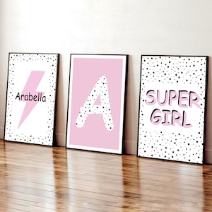 Stampe con affermazioni per ragazze, decorazioni per la camera da letto delle ragazze, stampe con affermazioni per bambini, stampe per la camera da letto delle adolescenti, decorazioni a pois, decorazioni da parete rosa per la camera delle ragazze