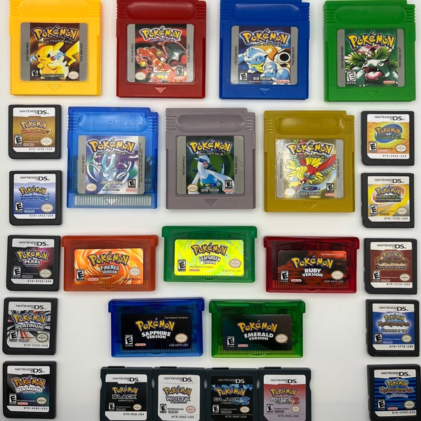 Pokemon Games GBA DS Gameboy Advance Tested Save Nintendo Emerald Fire Red Crystal Yellow Soul Silver Heart Gold Ruby Platinum White Black