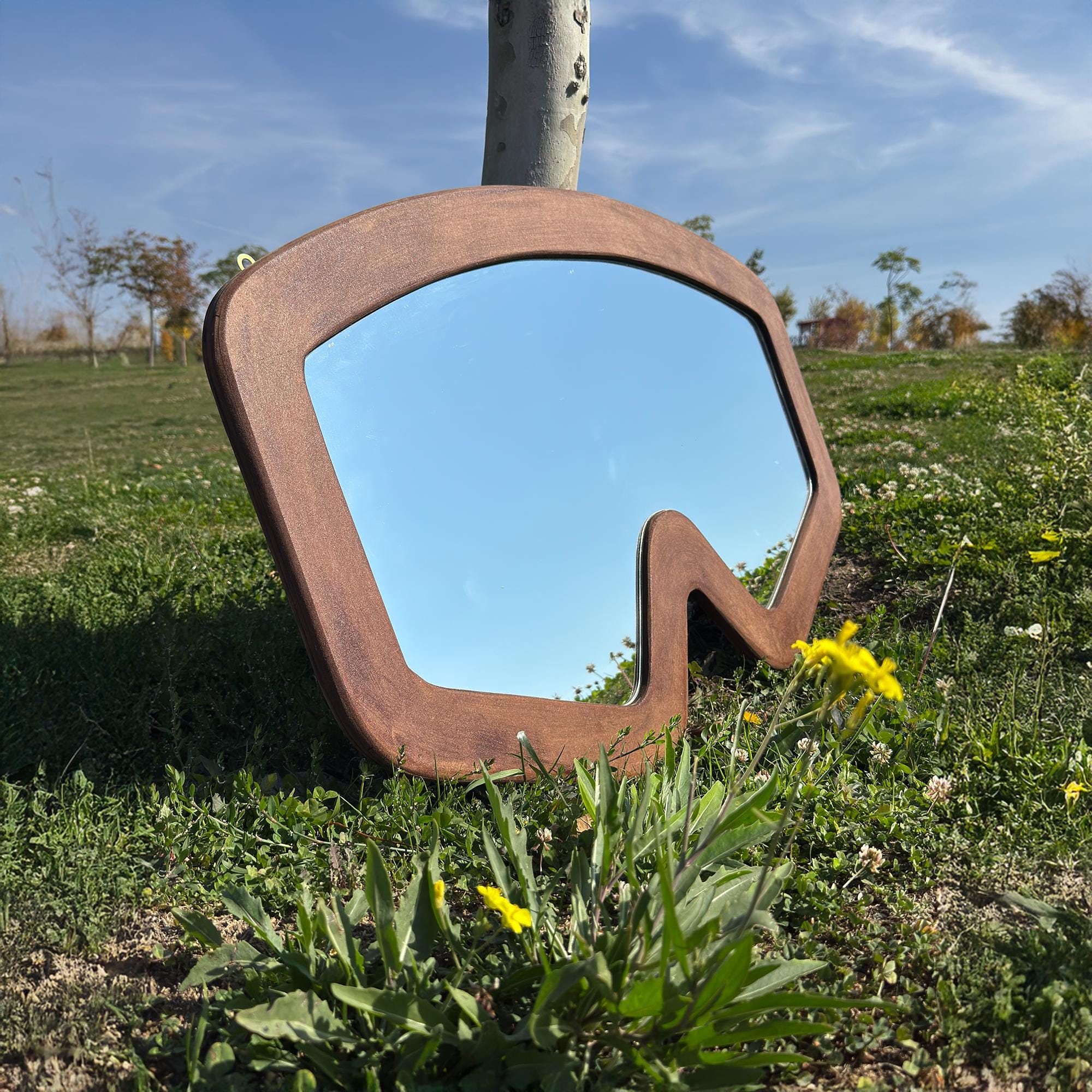 Ski Goggles Mirror | Snow Googles | Brown/light Wood Frame Option